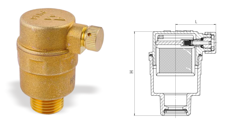 埃美柯黃銅自動排氣閥720結構圖